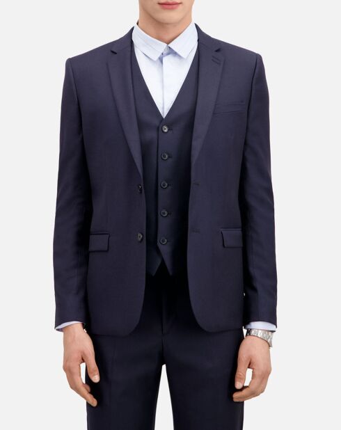 Marineblauw colbert van 100% wol