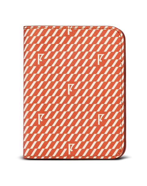 Etui passeport en Toile enduite orange - 14x10x2 cm