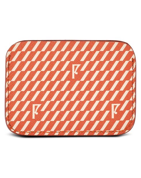 Porte-cartes en Toile enduite orange - 7.5x10.5x0.5 cm