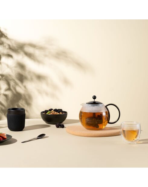 Théière à piston noire - 1 L