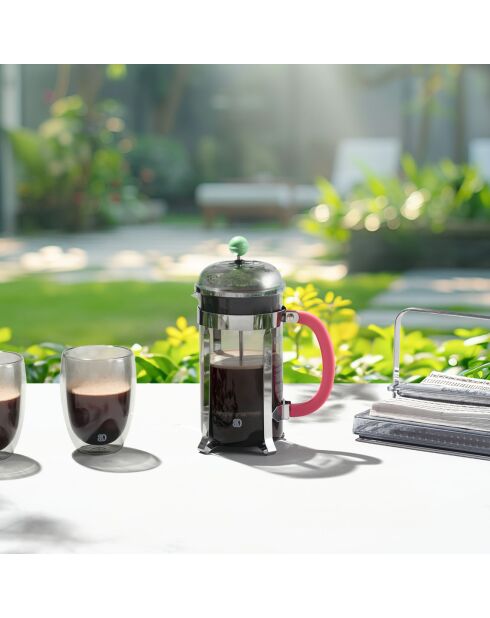 Cafetière à piston Chambord rose/chrome - 1 L