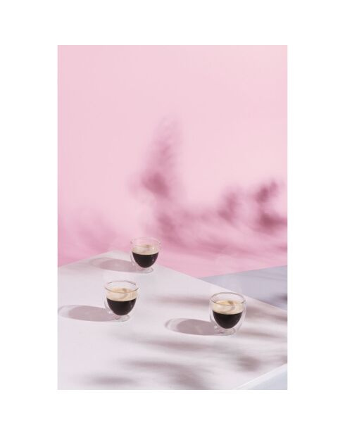 2 Verres double paroi  transparents - 0.08 L