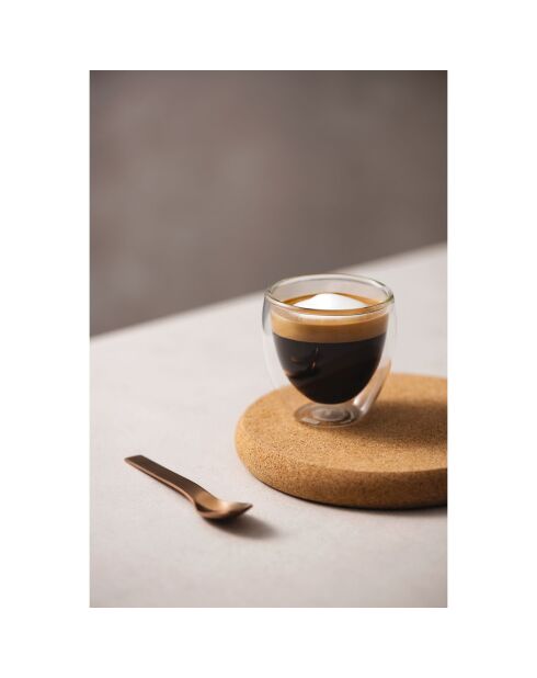 2 transparante dubbelwandige glazen - 0,08 L