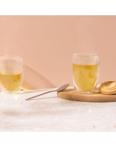 2 Verres double paroi  transparents - 0.35 L