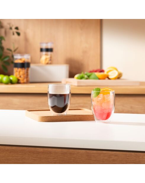 2 Verres double paroi  transparents - 0.35 L