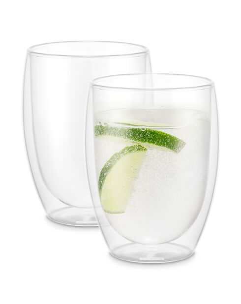 2 Verres double paroi  transparents - 0.35 L