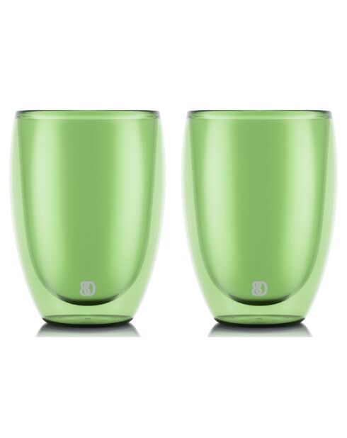 6 Verres Pavina espresso double paroi vert - 0.35 L
