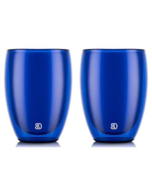 6 Verres Pavina espresso double paroi bleu royal - 0.35 L
