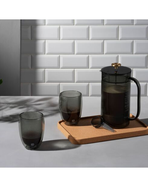 6 Verres Pavina espresso double paroi gris - 0.35 L