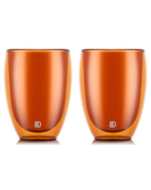 6 Verres Pavina espresso double paroi rouges - 0.35 L