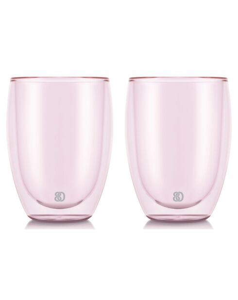 6 Verres Pavina espresso double paroi roses - 0.35 L