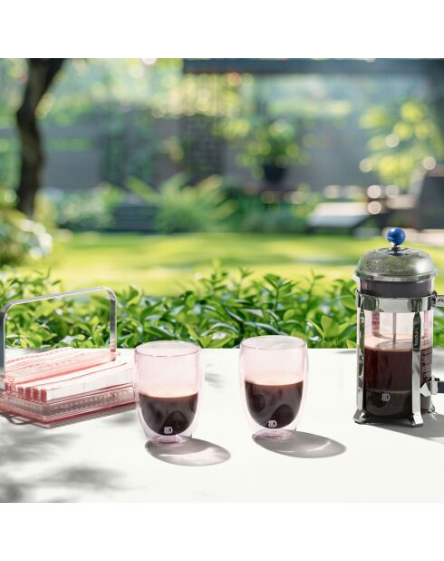 6 Verres Pavina espresso double paroi roses - 0.35 L