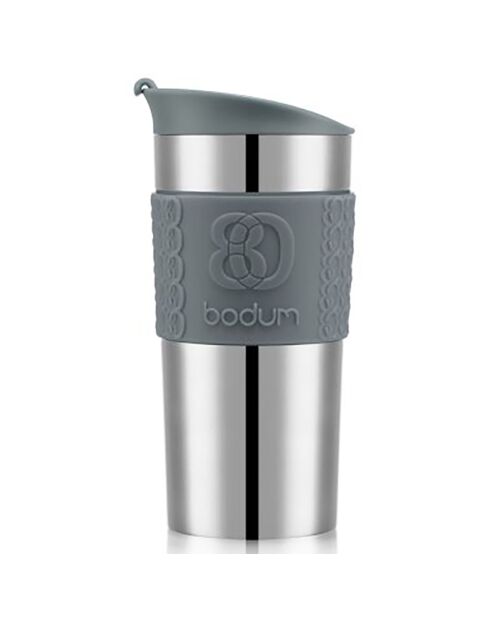Mug de voyage isotherme en inox double paroi  gris - 0.35 L