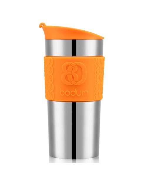 Mug de voyage isotherme en inox double paroi  orange  - 0.35 L