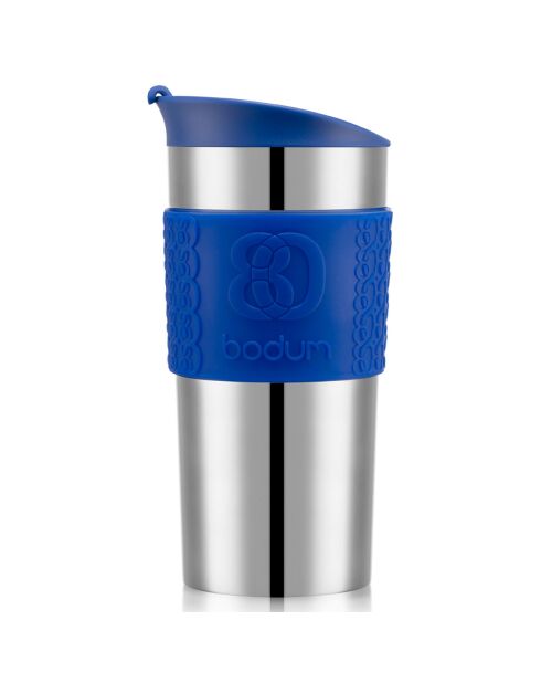 Mug de voyage isotherme en inox double paroi  bleu - 0.35 L