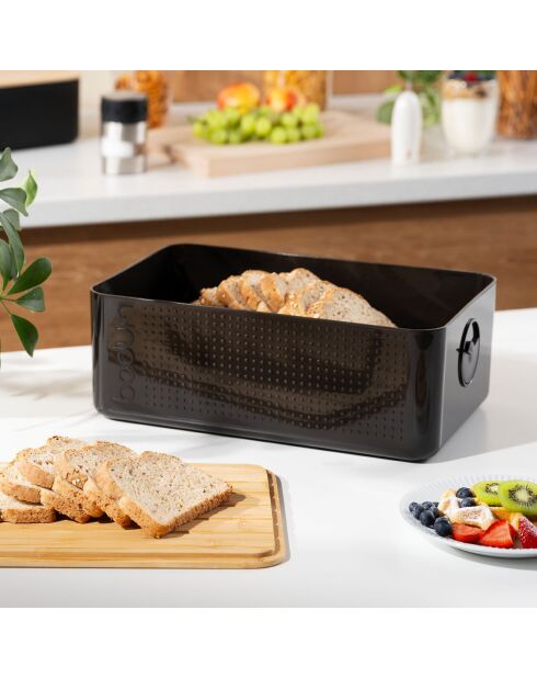 Boite à pain Bistro grand modèle noire - 36.5x23.7x13.8 cm