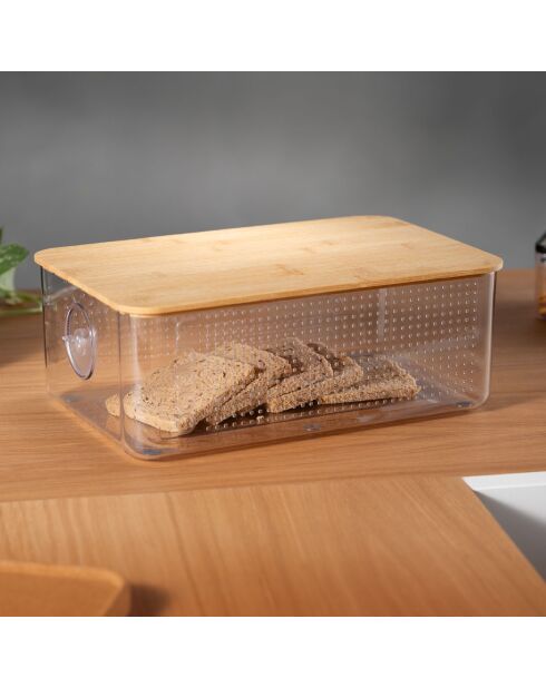 Bistro brooddoos groot transparant - 36,5x23,7x13,8 cm