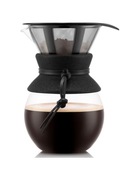 Cafetière, filtre permanent inox microperforé noire - 1 L