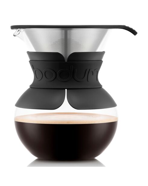 Cafetière filtre permanent maille inox 4 tasses noire - 0.5 L