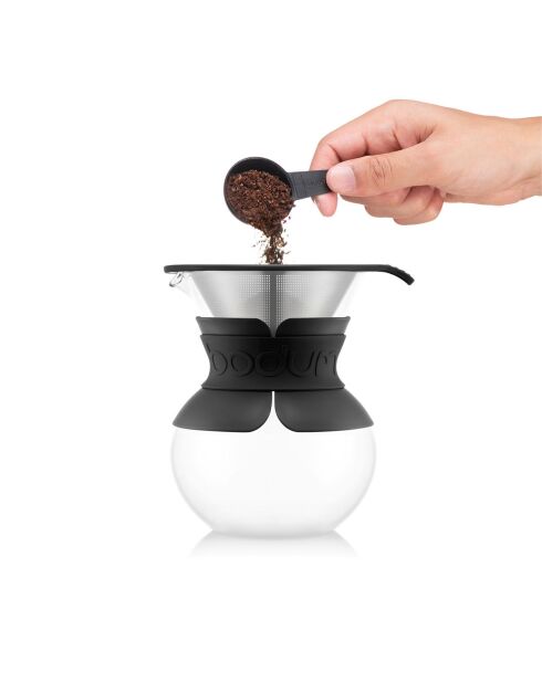 Cafetière filtre permanent maille inox 4 tasses noire - 0.5 L