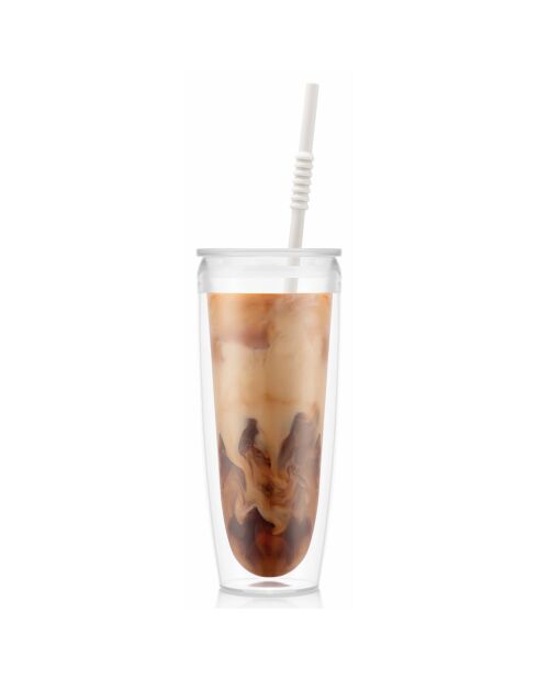 Gobelet à double paroi transparent - 0.6 L