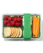 Lunch box Bistro compartimentée avec couverts verte - 13.7x20.8x8.8 cm