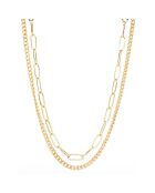Collier double chaine en Laiton doré