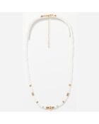 Collier en Laiton doré/blanc