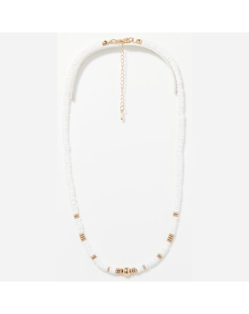 Collier en Laiton doré/blanc