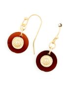 Boucle d'oreilles Thio en Laiton & Résine doré/marron