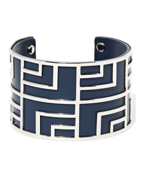 Bracciale in metallo argento/blu Hedone