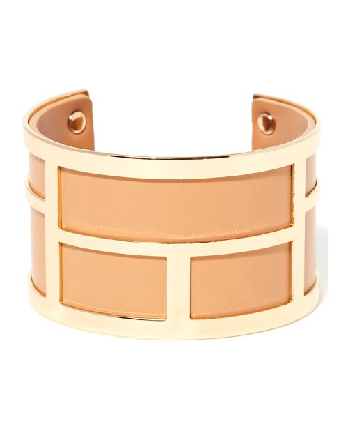 Manchette Ceos en Métal doré/beige