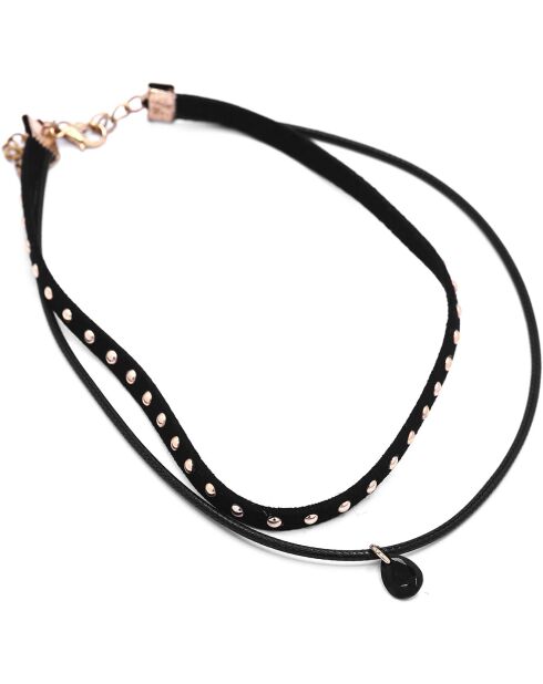 Choker en Laiton argenté/noir
