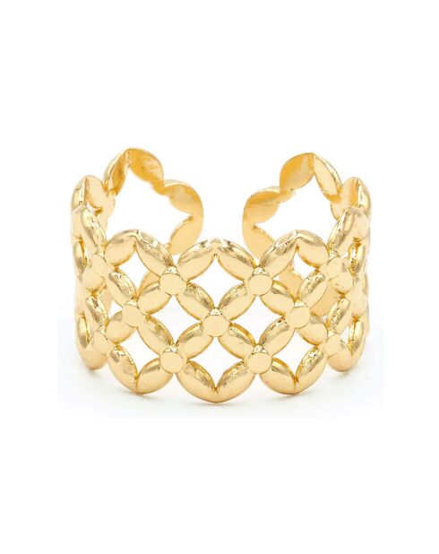 Bague ajustable Meherio en Laiton dorée
