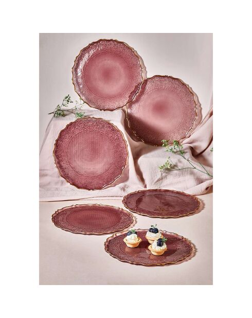6 piatti da dessert Damson - D.21 cm