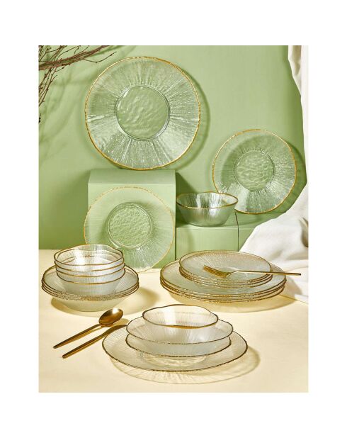 Servicio de mesa transparente - 24 piezas