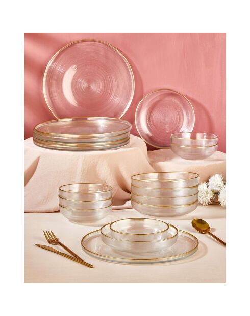 Service de table transparent - 18 pièces