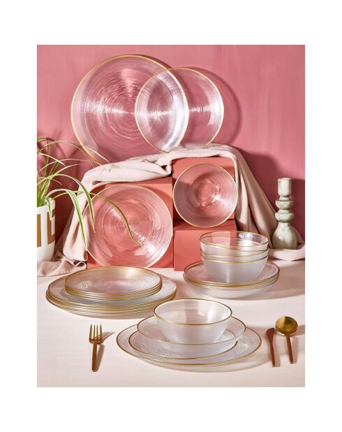 Service de table transparent - 24 pièces