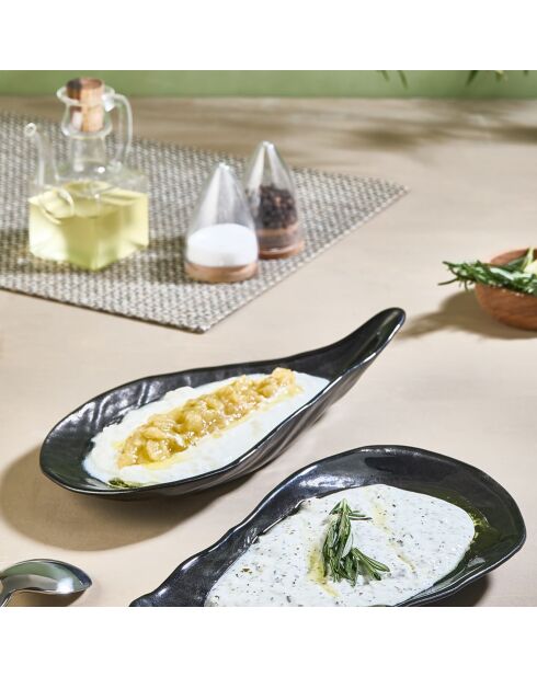 2 piatti neri - 27x14 cm