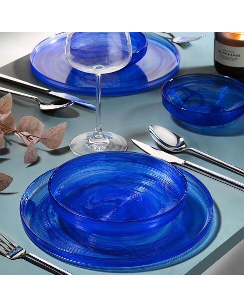 Set da tavola blu da 18 pezzi
