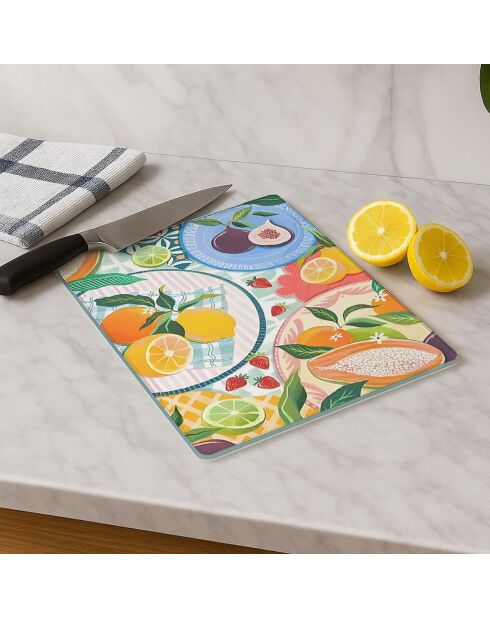 Tabla de cortar multicolor - 30x40 cm