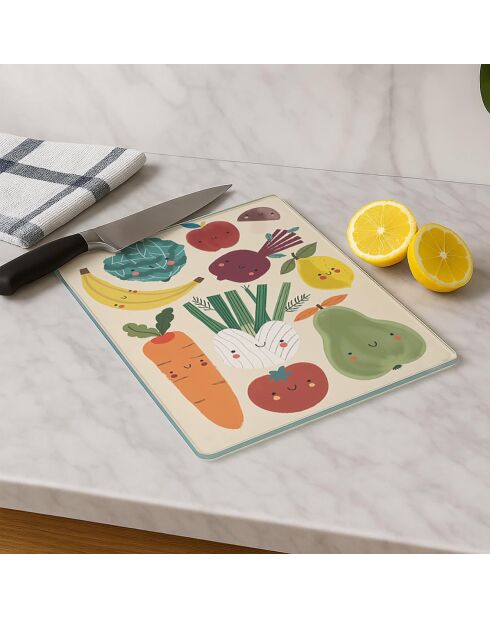 Tabla de cortar multicolor - 30x40 cm