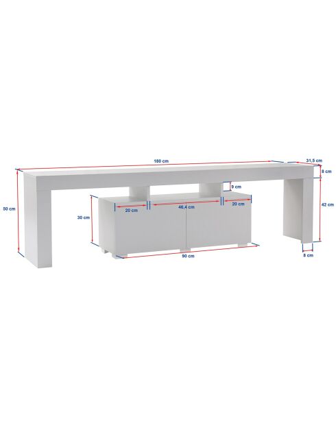 Meuble TV Enclave natural white - 180x50x31.3 cm