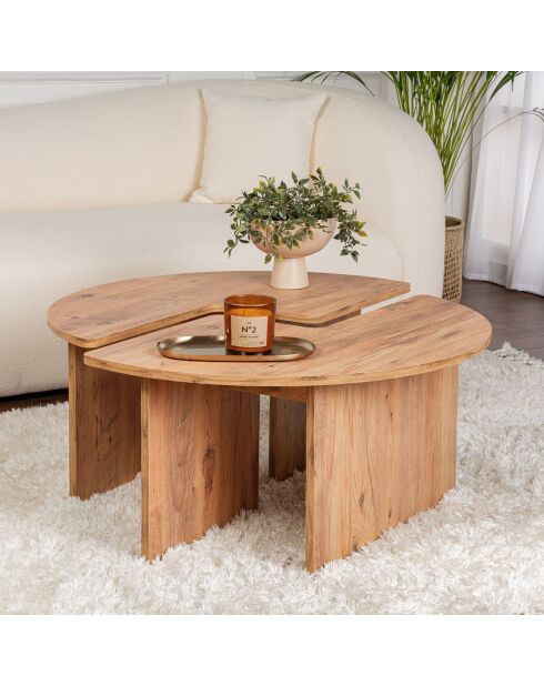 Duo de tables basses Moira atlantic pine - 90x41 cm