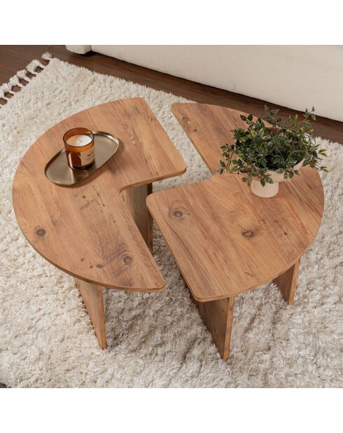 Duo de tables basses Moira atlantic pine - 90x41 cm