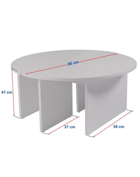 Duo de tables basses Moira atlantic pine - 90x41 cm