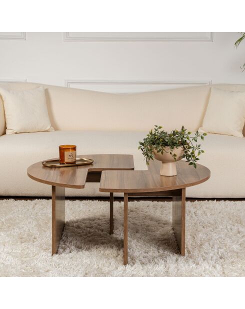 Duo de tables basses Moira walnut - 90x41 cm