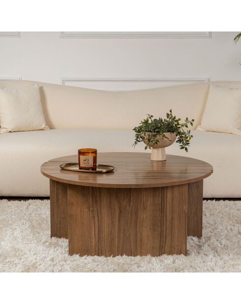 Duo de tables basses Moira walnut - 90x41 cm