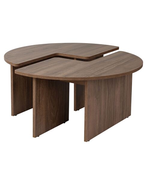 Duo de tables basses Moira walnut - 90x41 cm