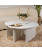 Duo de tables basses Moira natural white - 90x41 cm